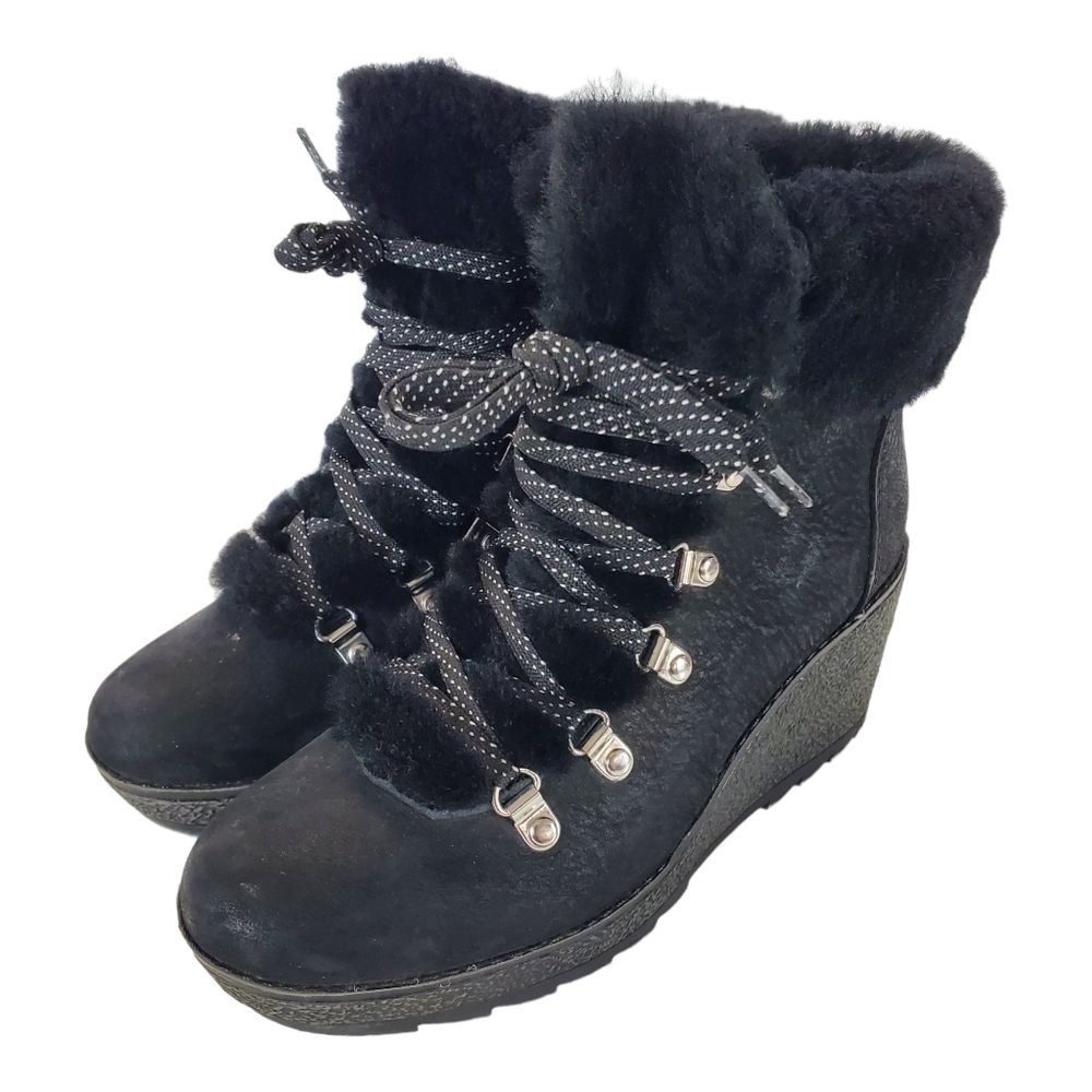 J. CREW Boots NORDIC SHEARLING Cuff Wedge Bootie
